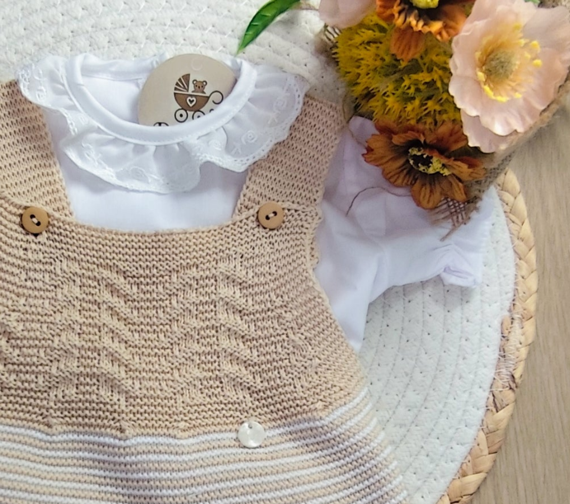 Jardineira Tricot Bebé