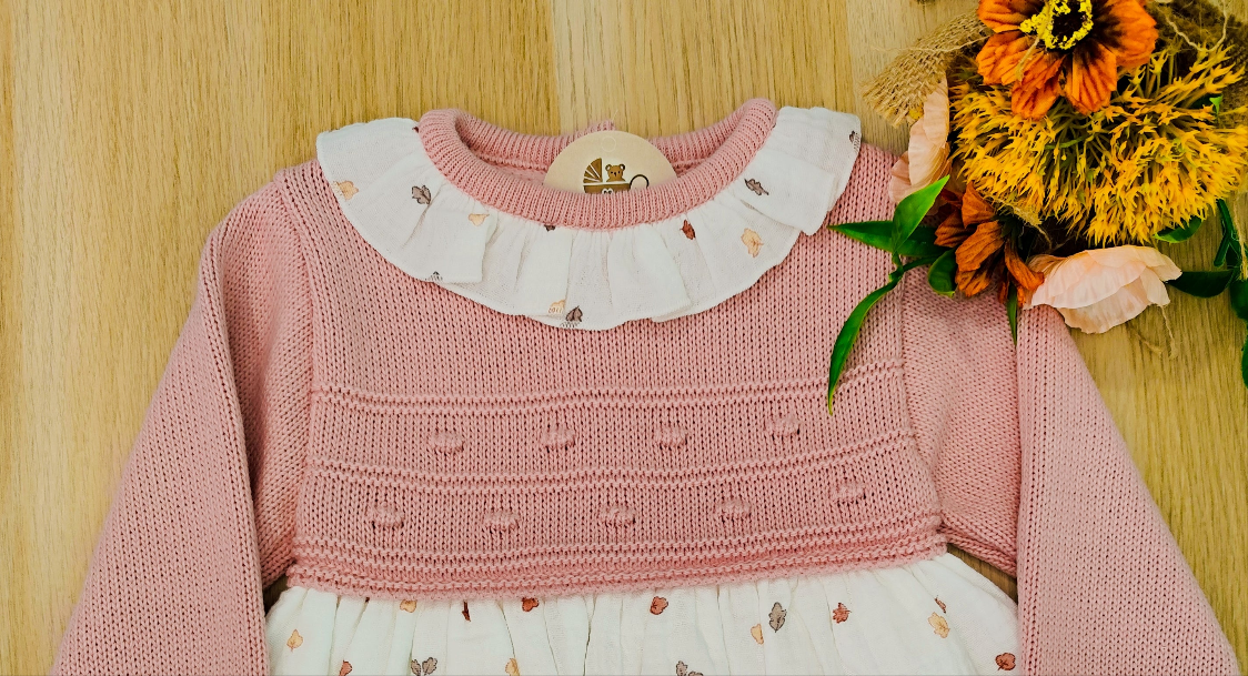 Vestido Malha com tecido