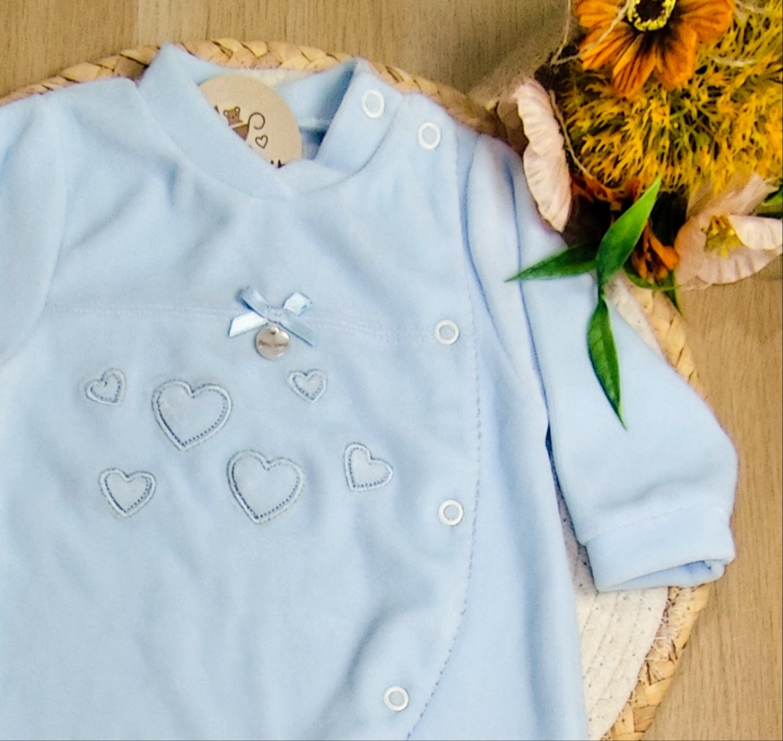 Babygrow veludo corações