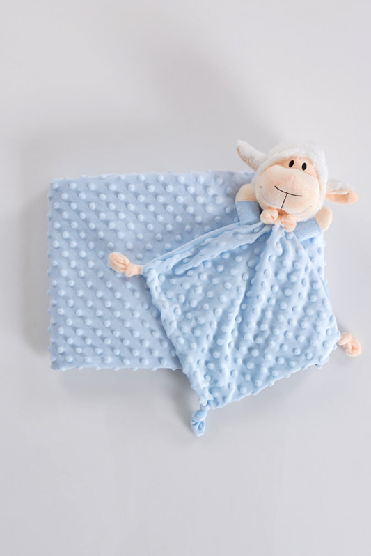 Conjunto bebé manta + doudou ovelha