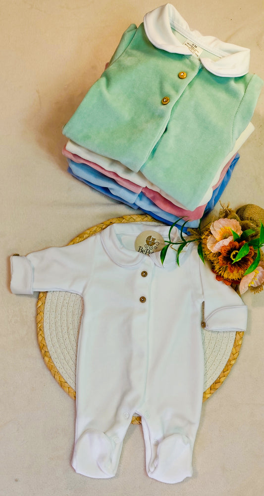 Babygrow veludo com punhos