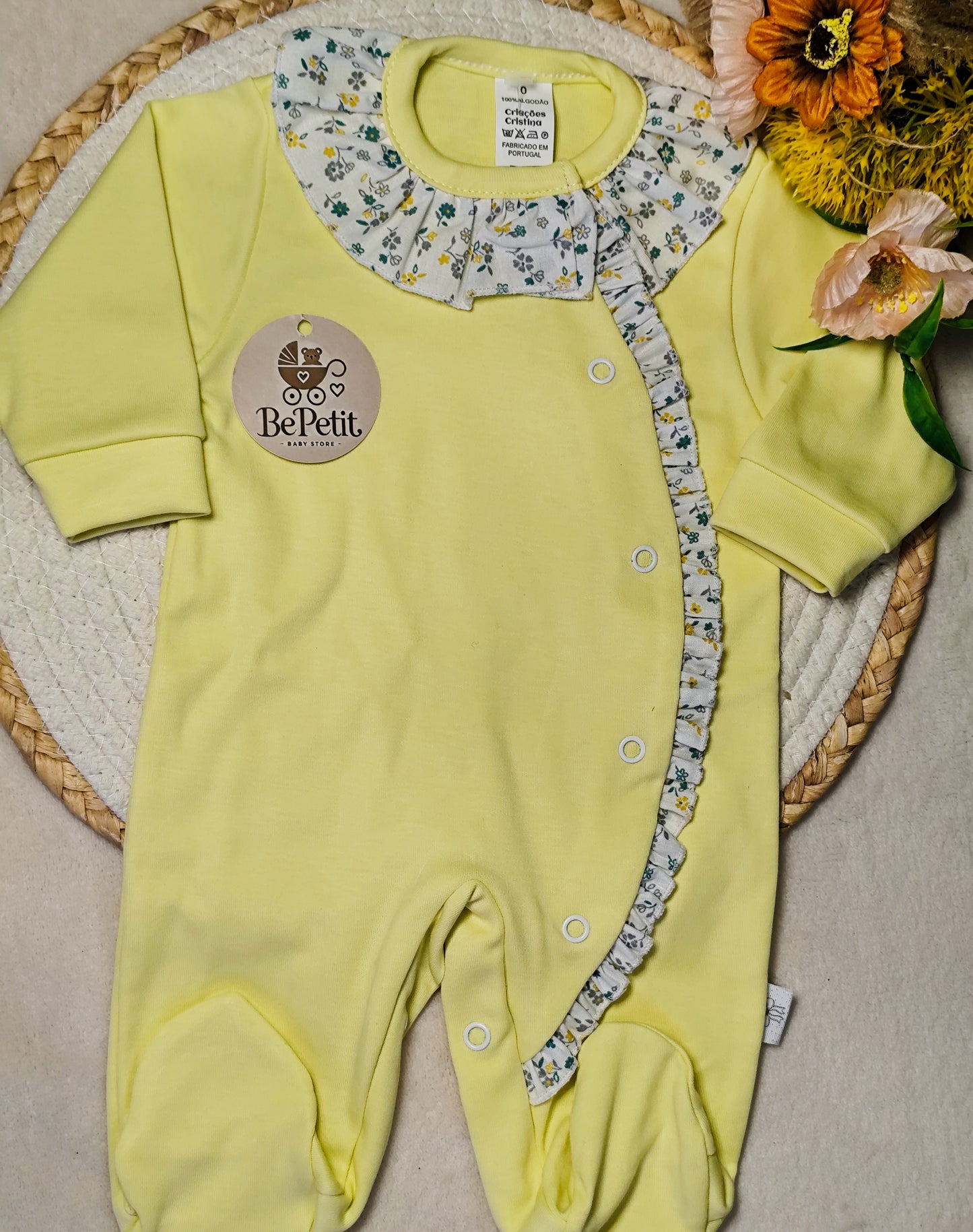 Babygrow ursinho gola floral