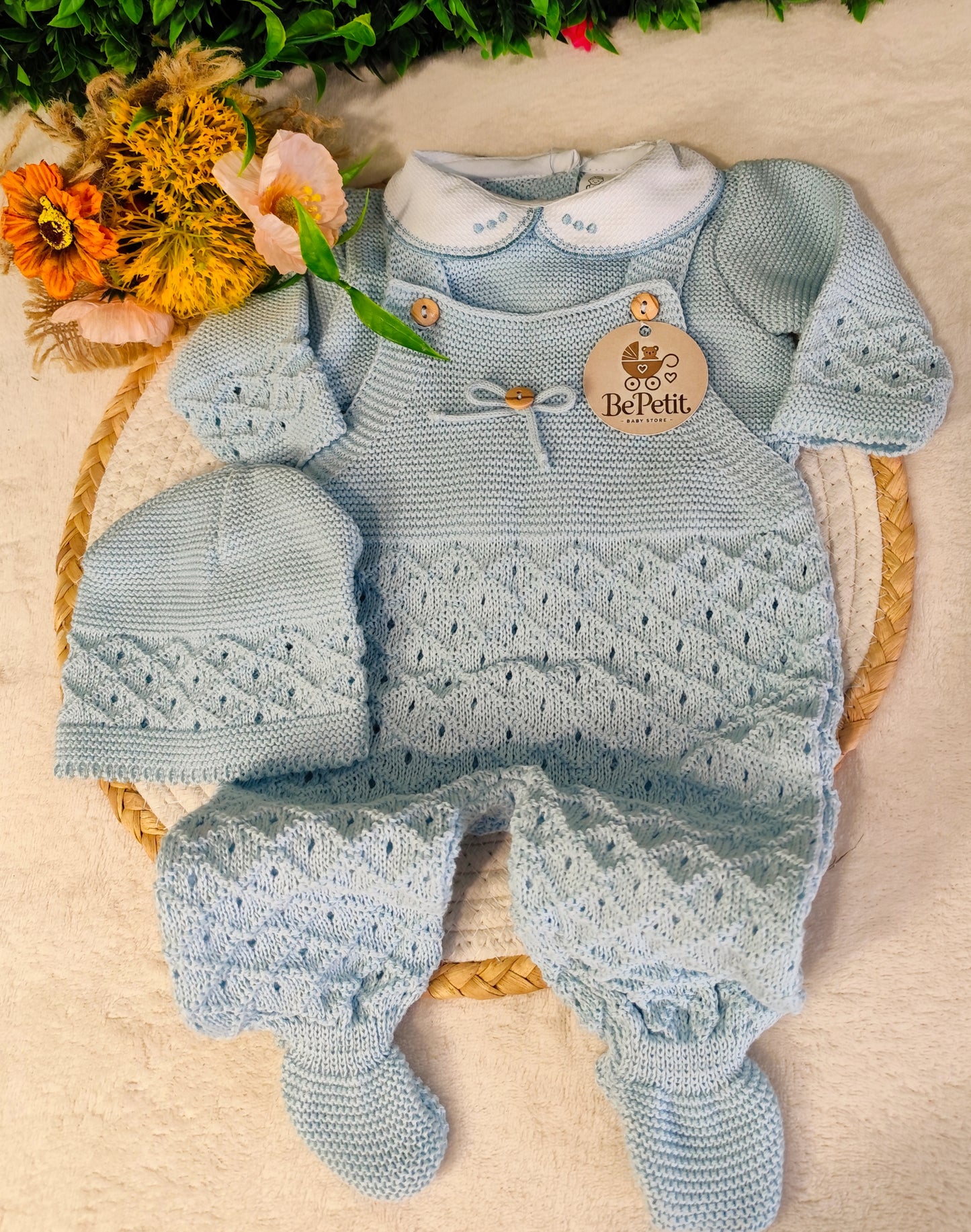 Conjunto Jardineira azul