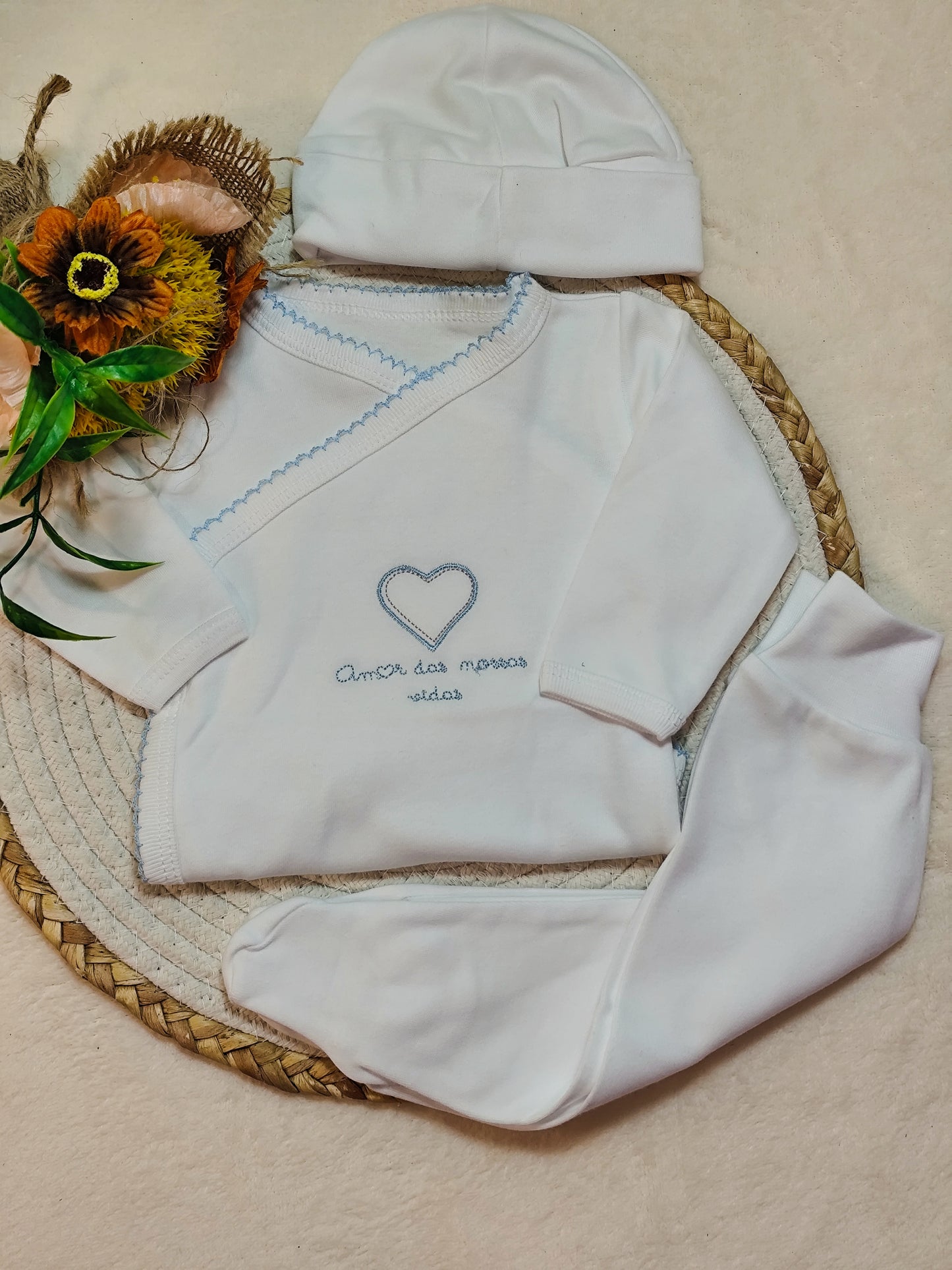 Conjunto primeira roupinha amor das nossas vidas