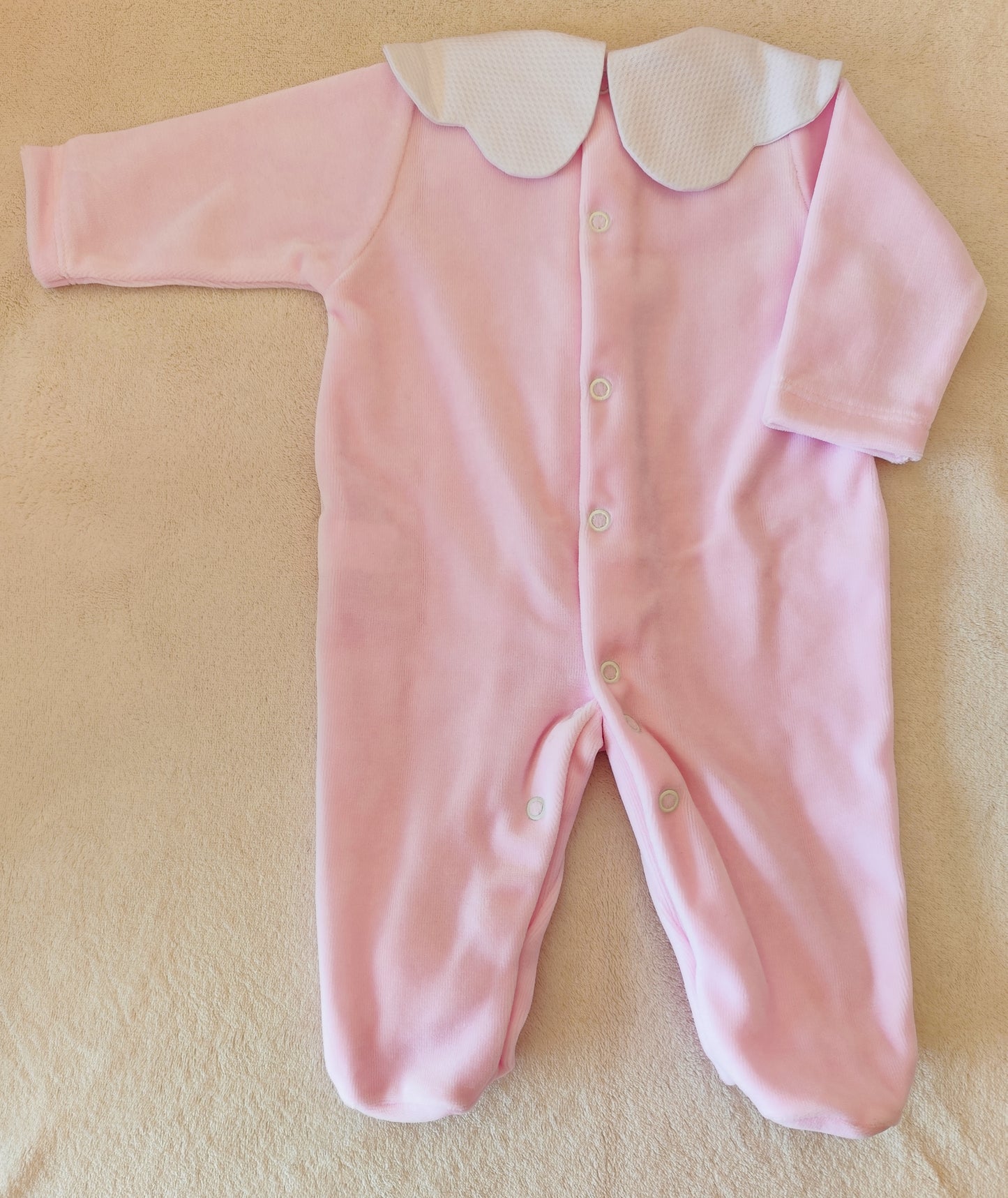 Babygrow veludo rosa