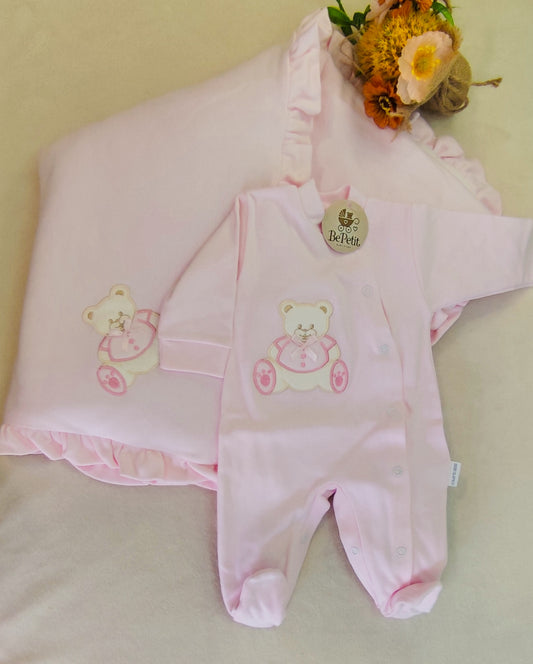 Conjunto de Manta + Babygrow 100%algodão