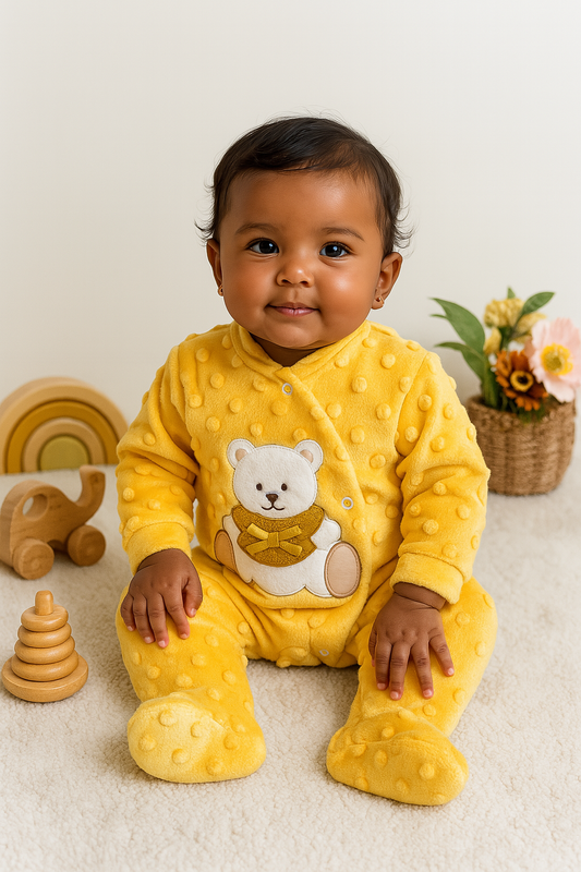 Conjunto babygrow veludo+Fralda Algodão