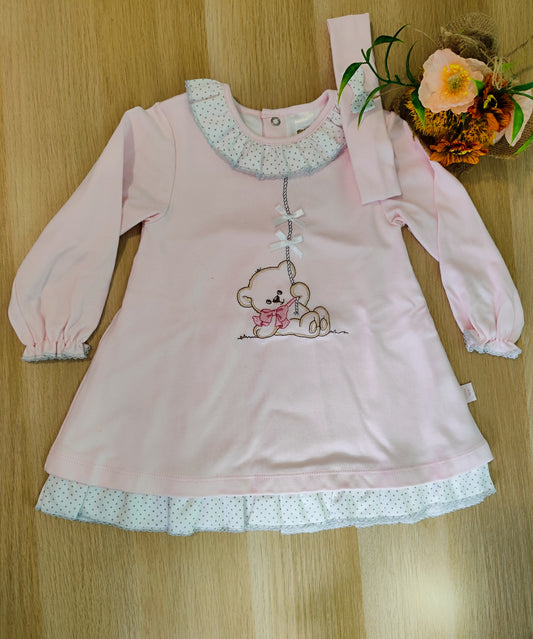 Vestido ursinho rosa