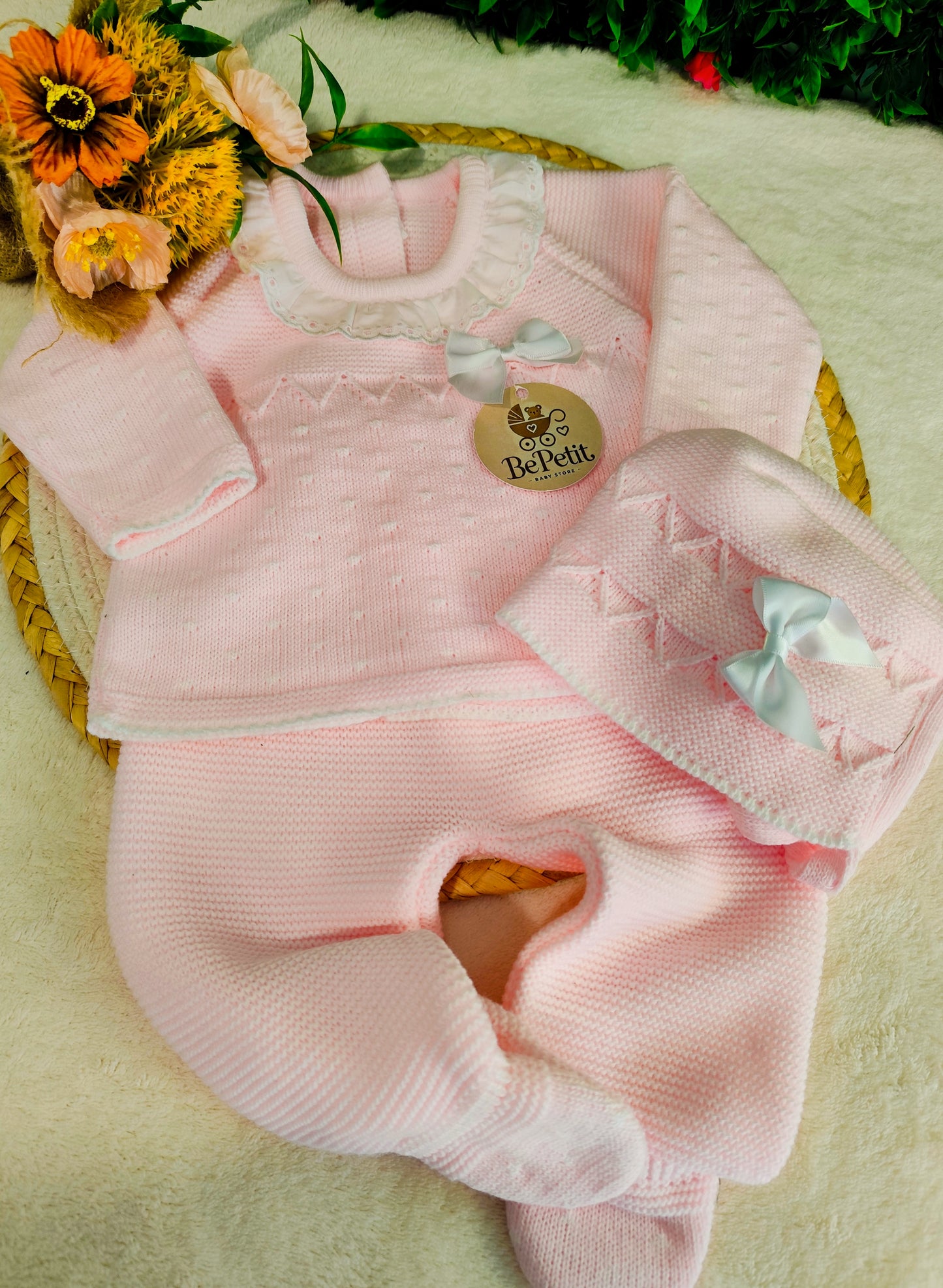 Conjunto saída de maternidade Rosa