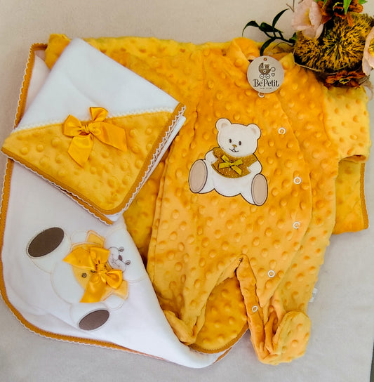 Conjunto tecido pipoca Ouro