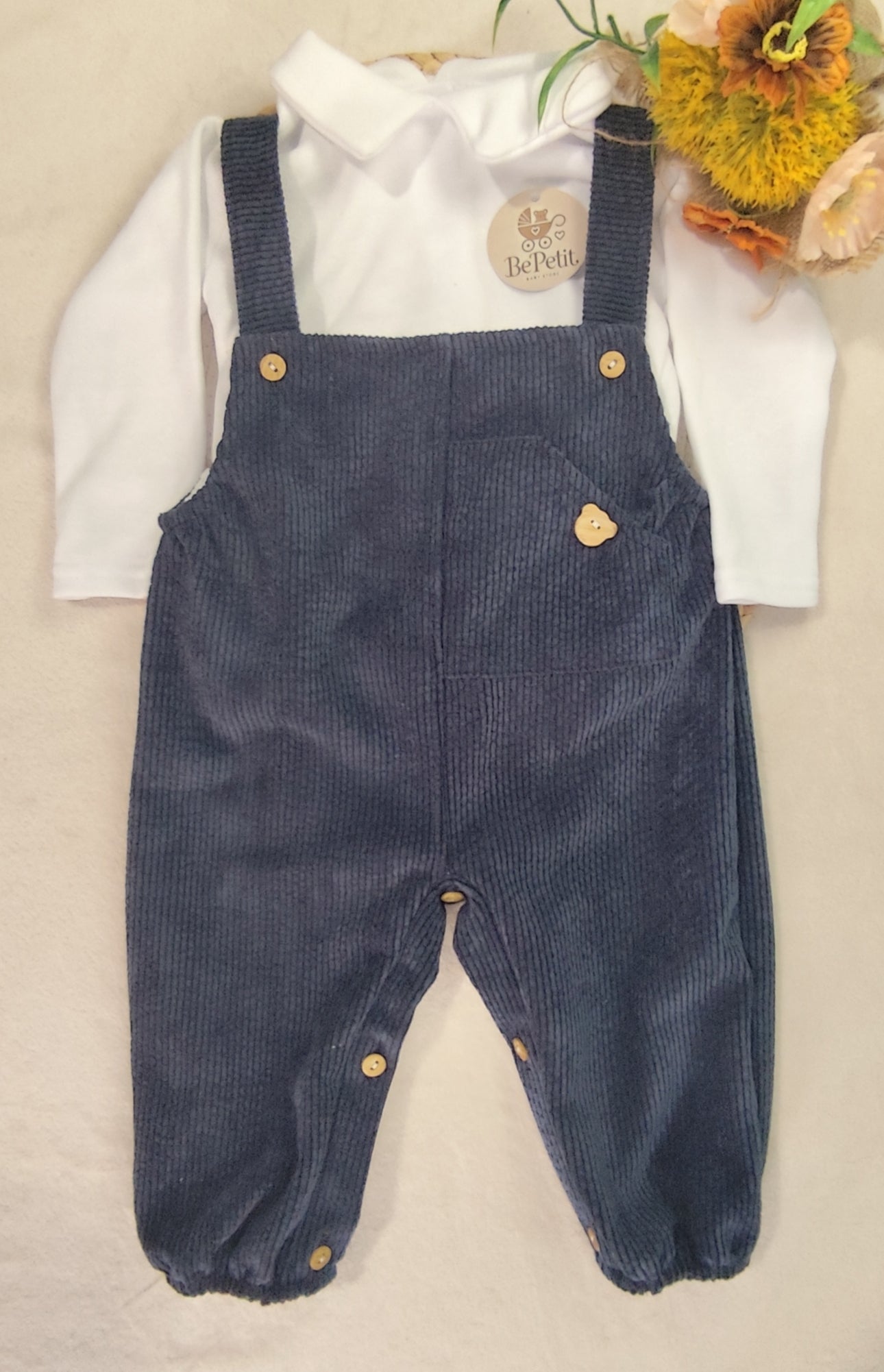 Conjunto Jardineira 2 peças Veludo