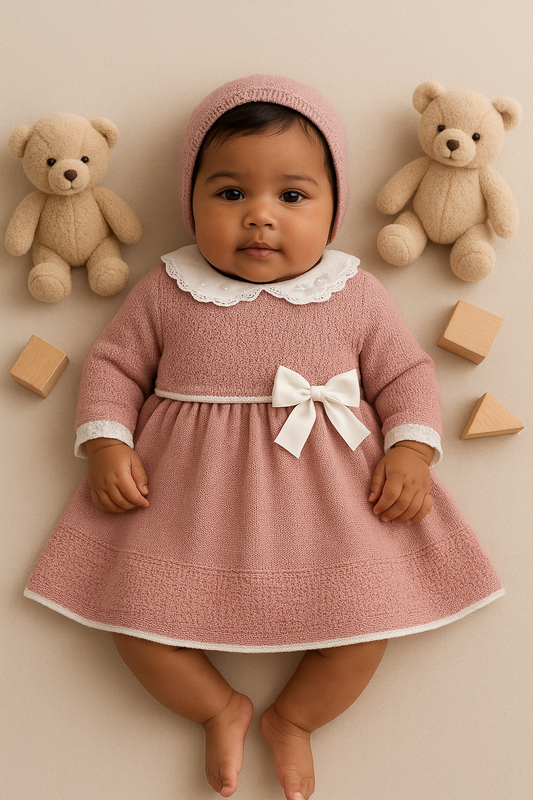 Vestido em malha lacinho de cetim