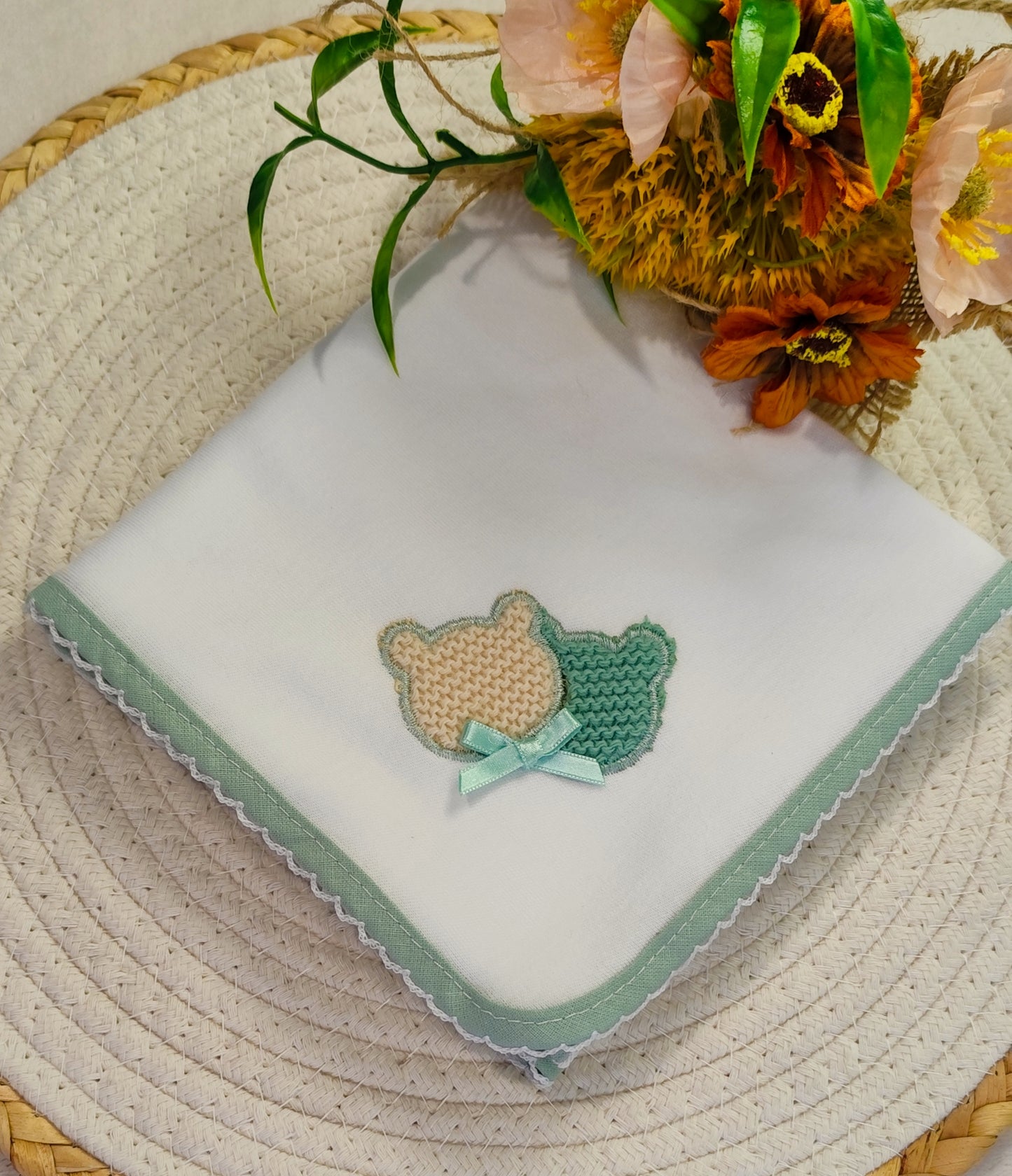 Conjunto Toalha + Fralda Ursinho cetim