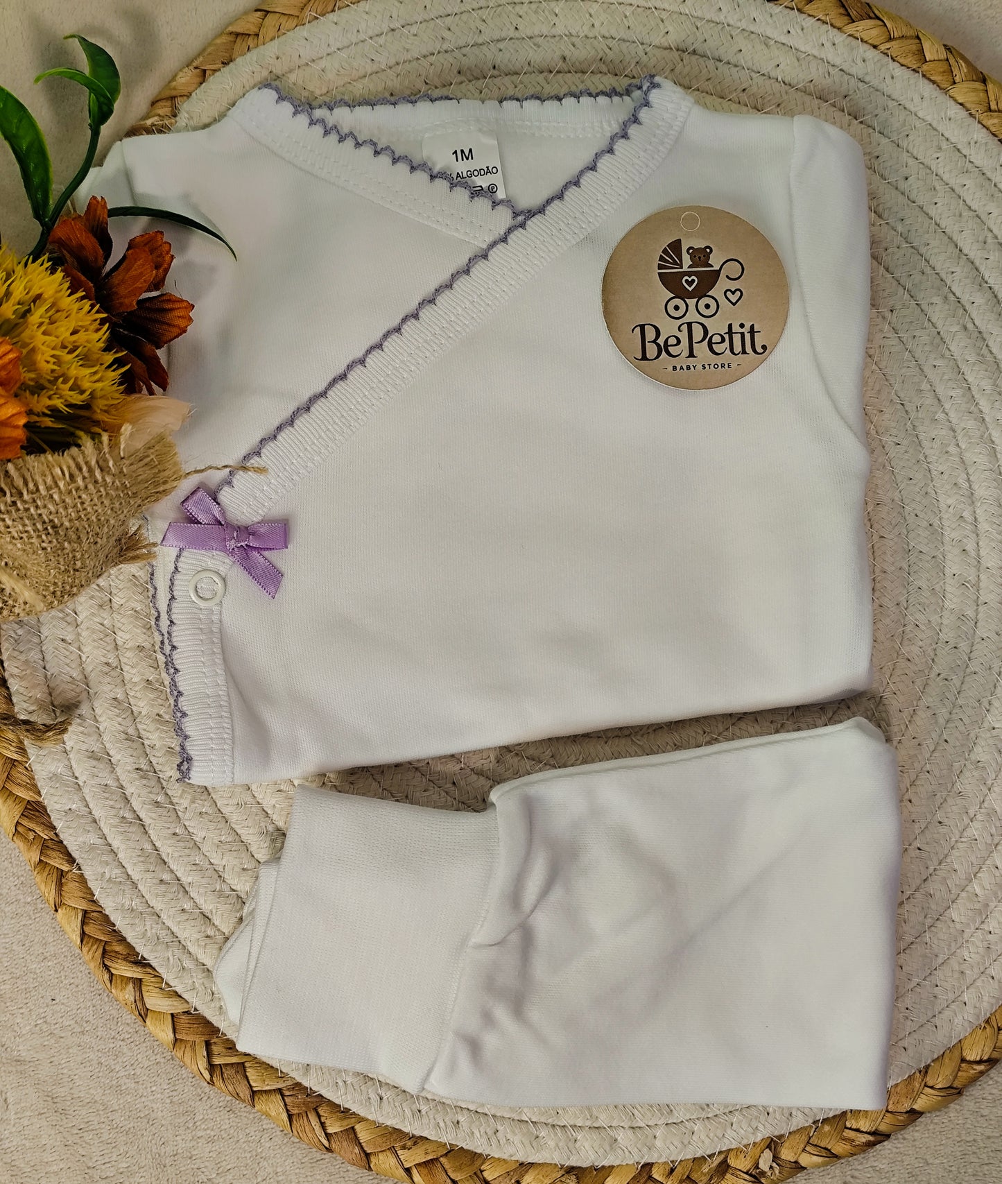 Enxoval saída de maternidade lavanda