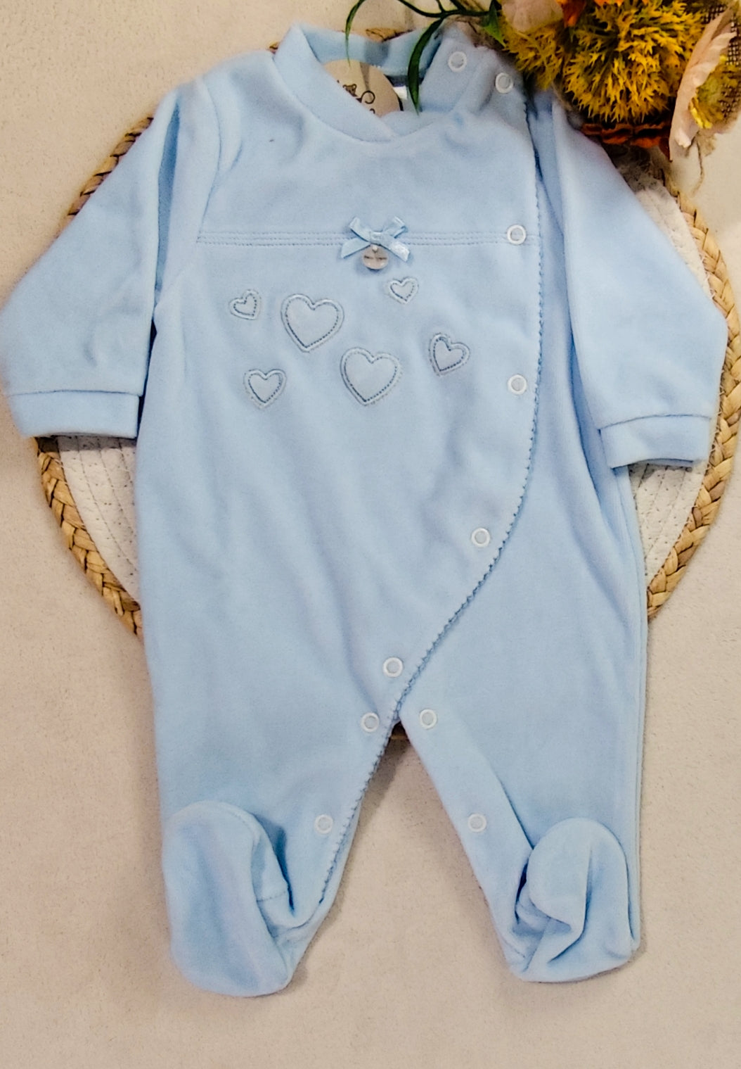 Babygrow veludo corações