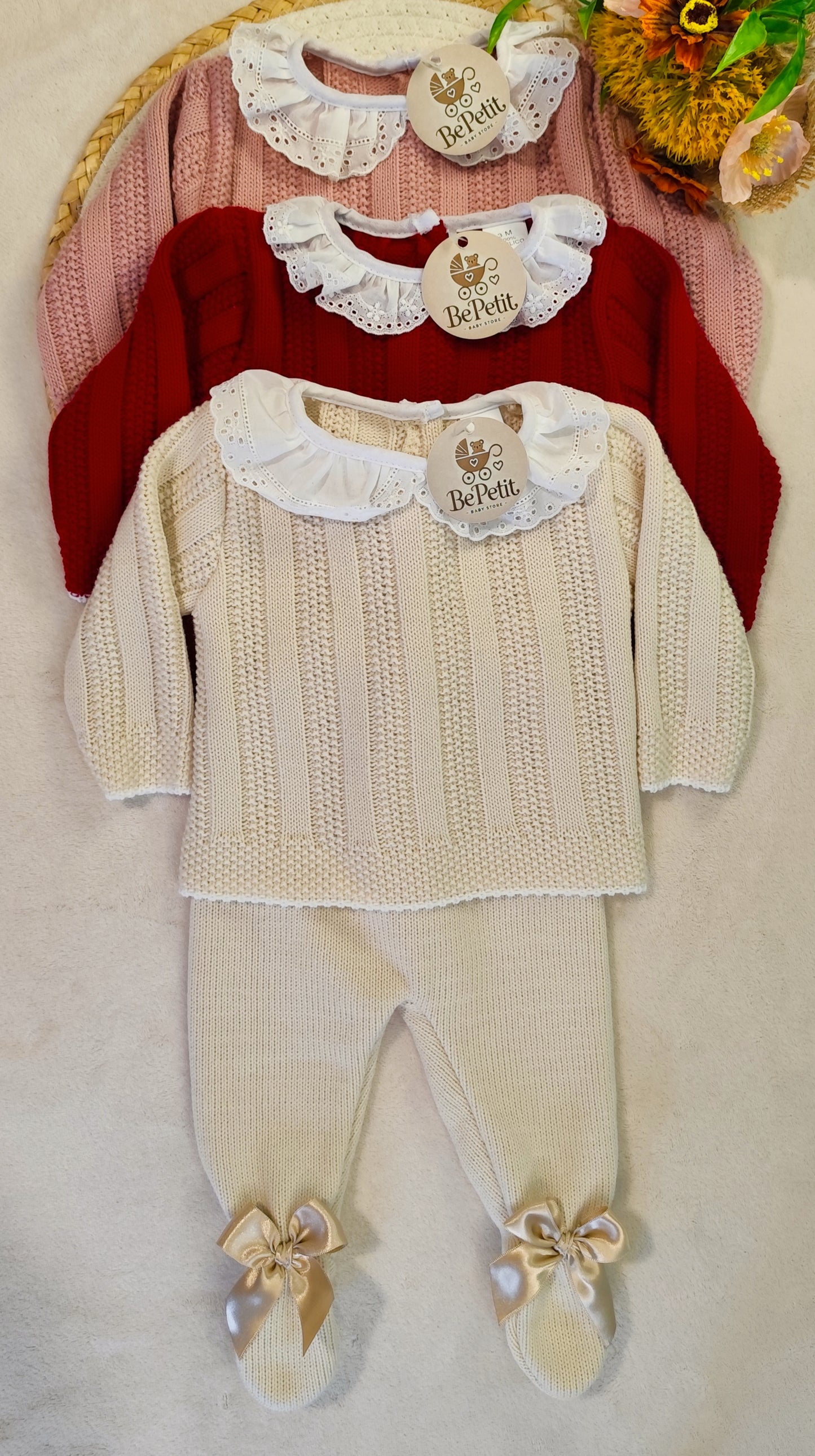 Conjunto de malha gola folho