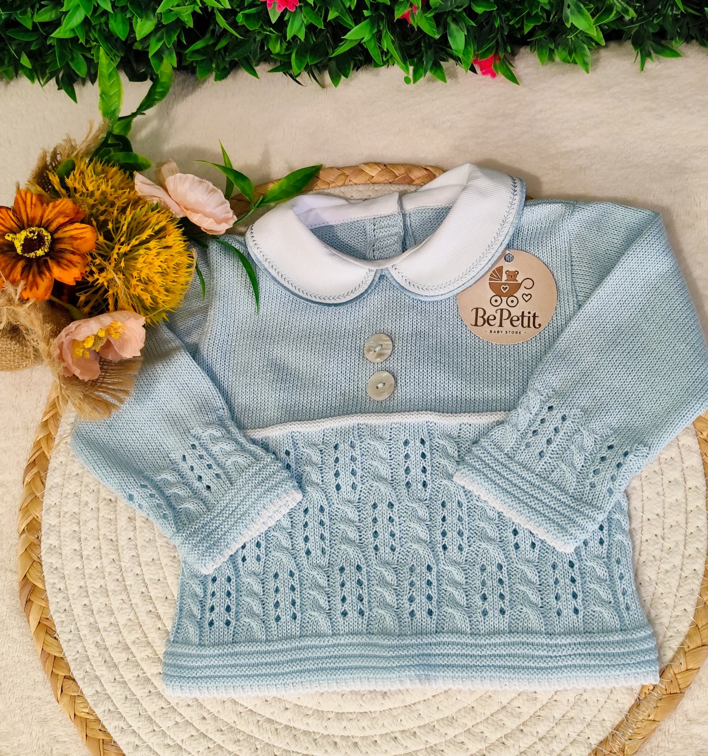 Conjunto saída maternidade azul