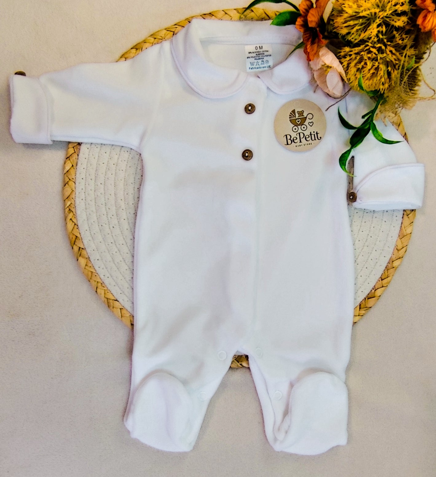 Babygrow veludo com punhos
