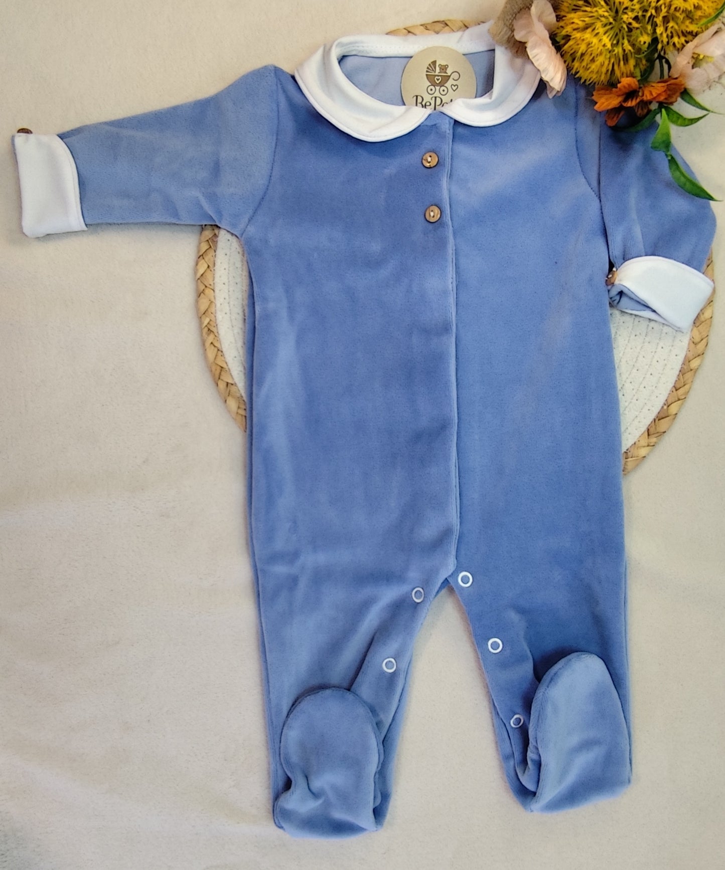 Babygrow veludo com punhos