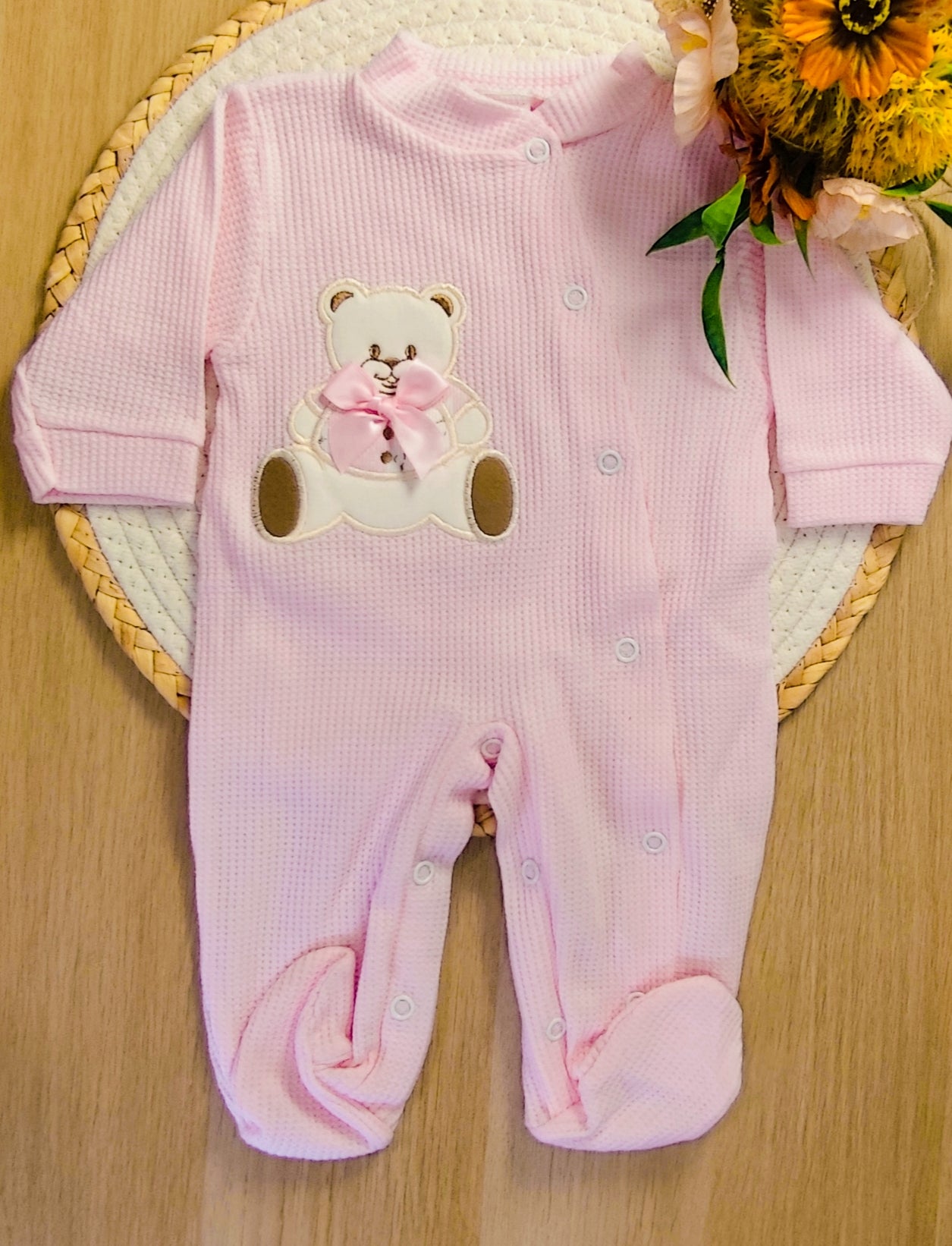 Babygrow Ursinho com laço de Cetim