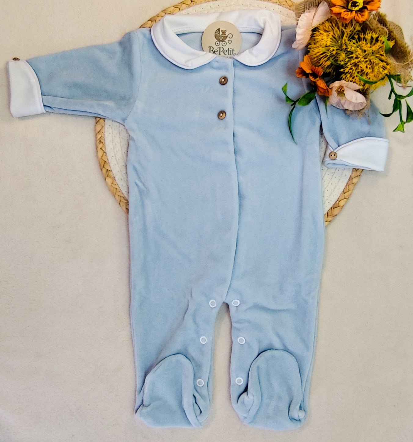 Babygrow veludo com punhos