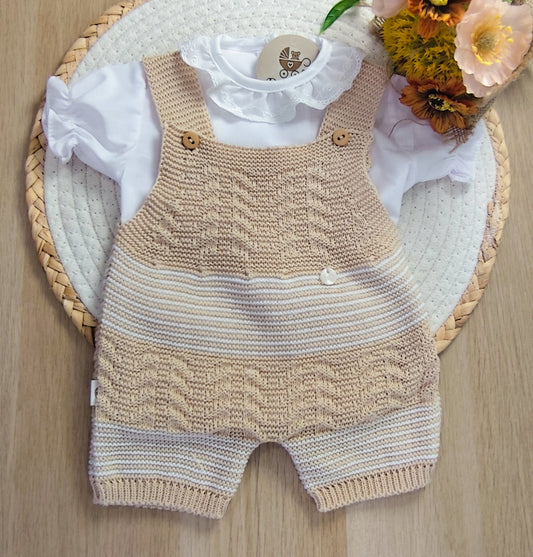 Jardineira Tricot Bebé