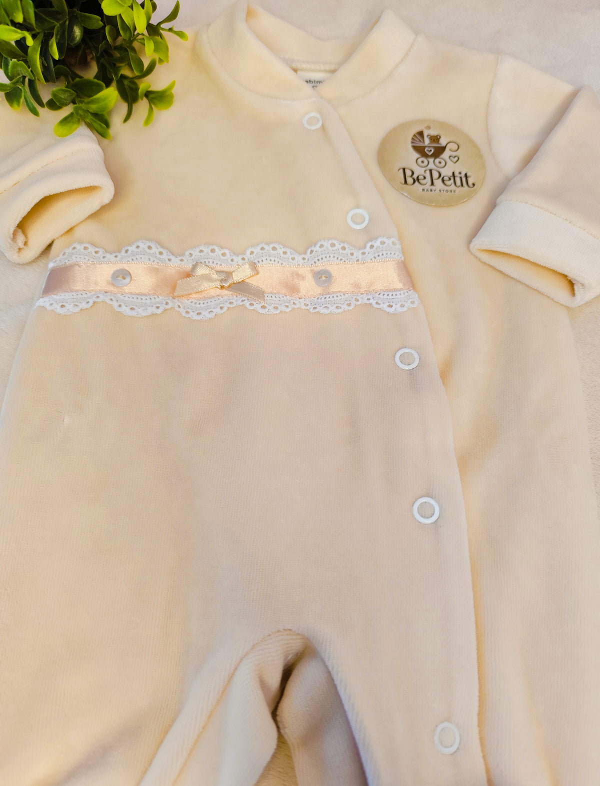 Babygrow veludo lacinho