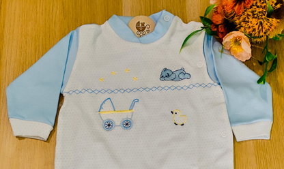 Babygrow azul bordado