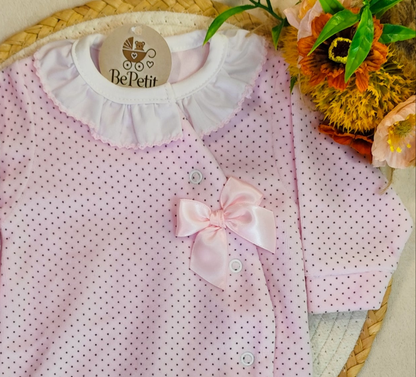 Babygrow veludo rosa cetim