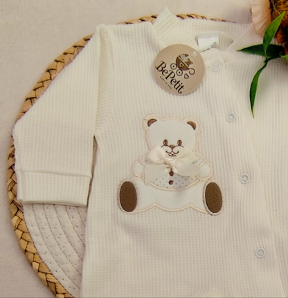Babygrow Ursinho com laço de Cetim