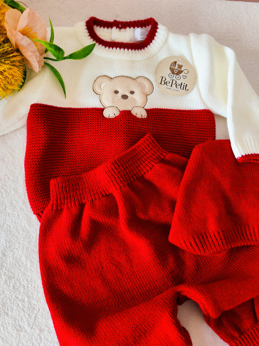 Conjunto 3 peças vermelho menino