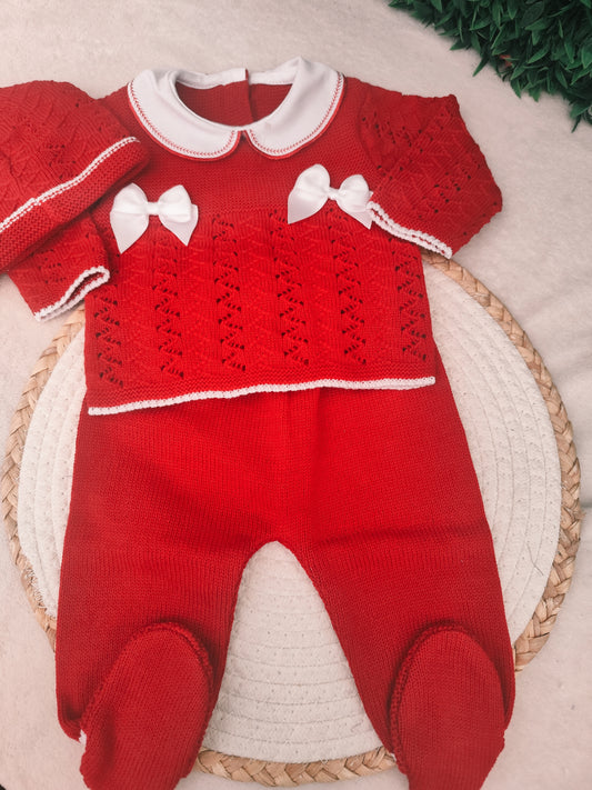 Conjunto saída de maternidade vermelha