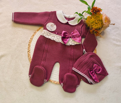 Conjunto Jardineira laços Cetim