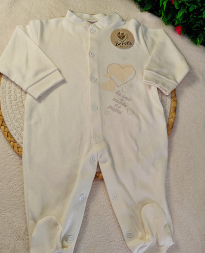 Babygrow algodão mamãe e papai