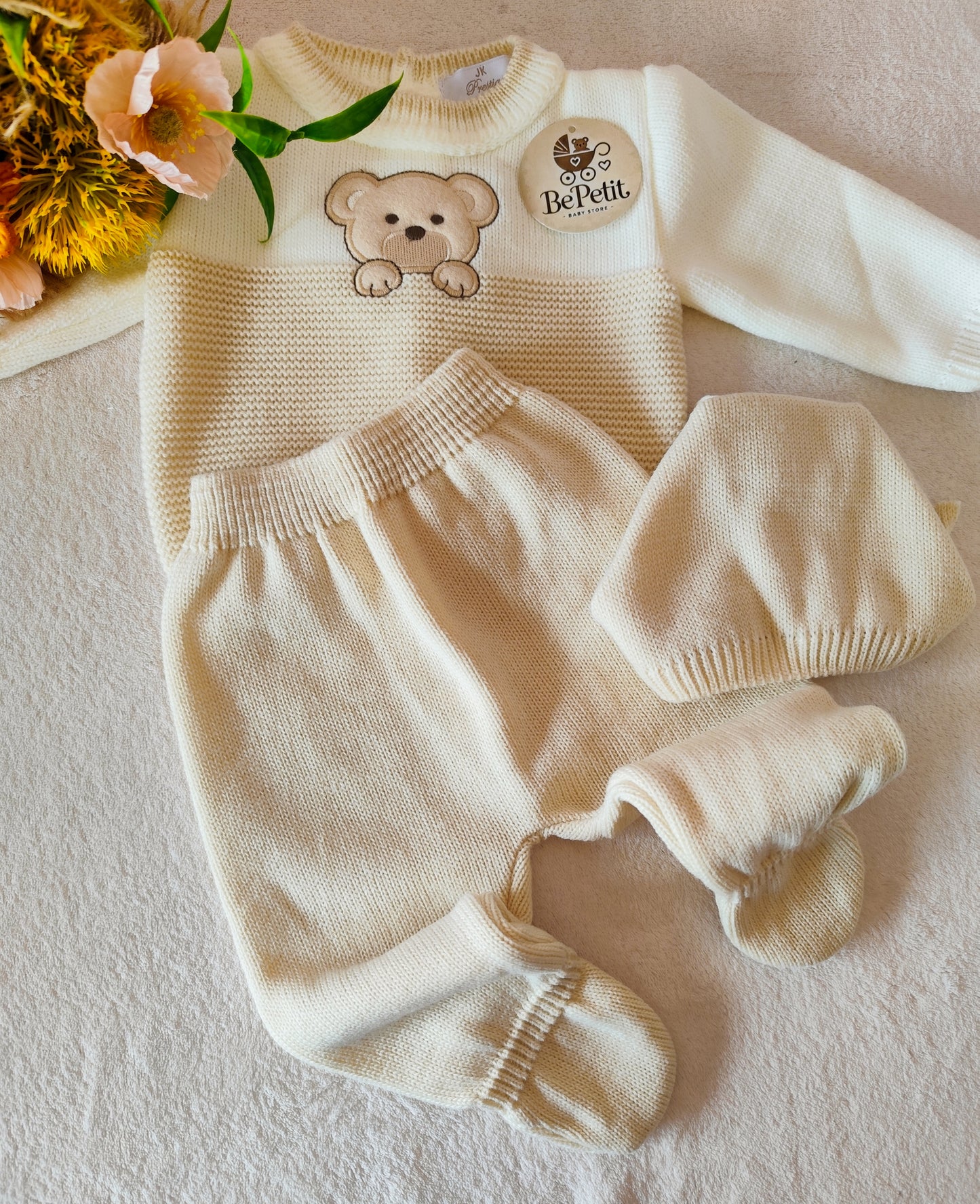 Conjunto 3 peças bege