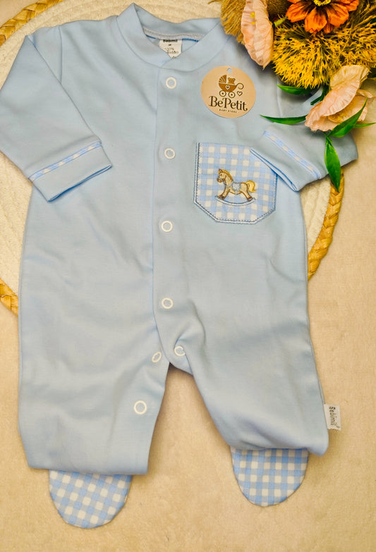 Babygrow algodão azul