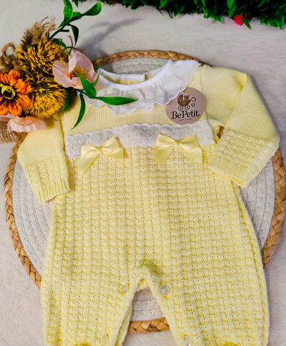 Babygrow malha algodão amarelo