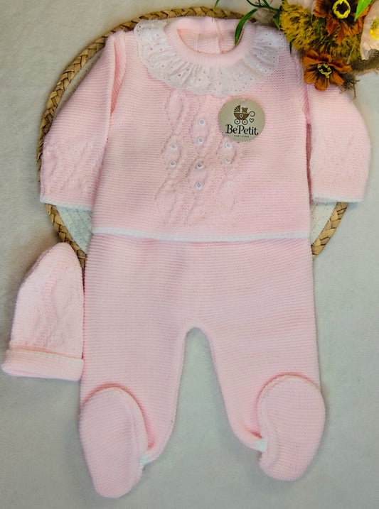 Conjunto rosa malha