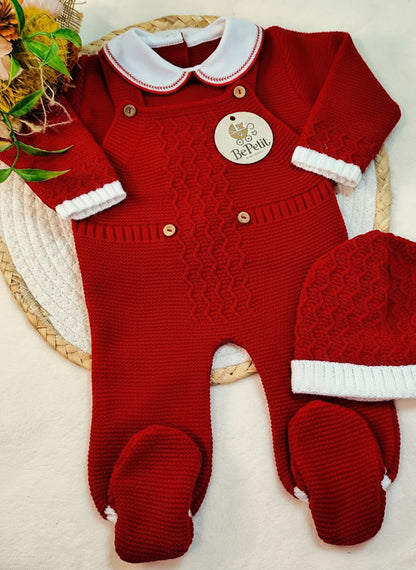 Conjunto jardineira vermelha