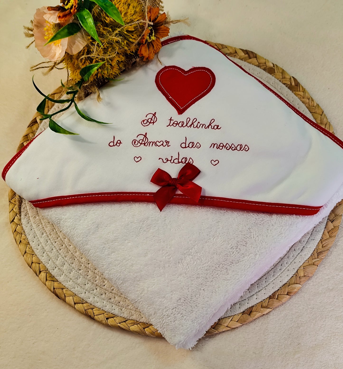 Conjunto Toalha + Fralda Amor das nossas vidas