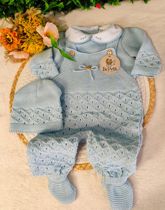Conjunto Jardineira azul