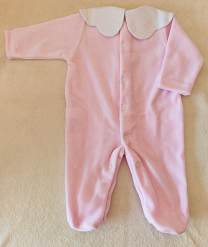 Babygrow veludo rosa