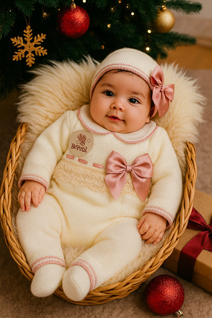 Conjunto Jardineira laços Cetim