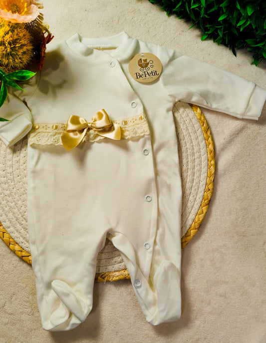 Babygrow  algodão com laço Cetim