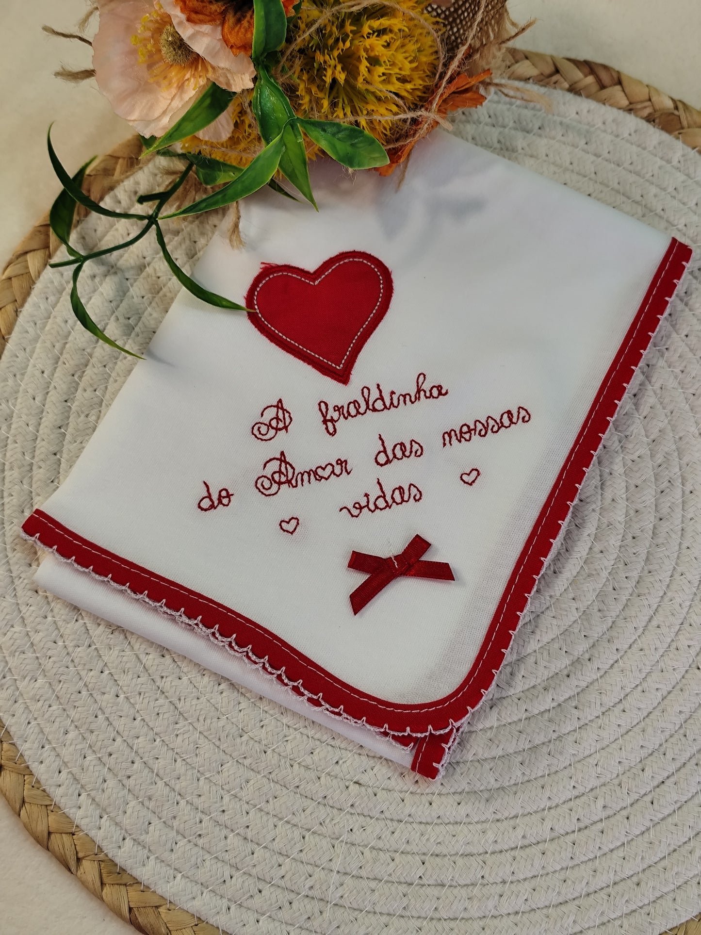 Conjunto Toalha + Fralda Amor das nossas vidas