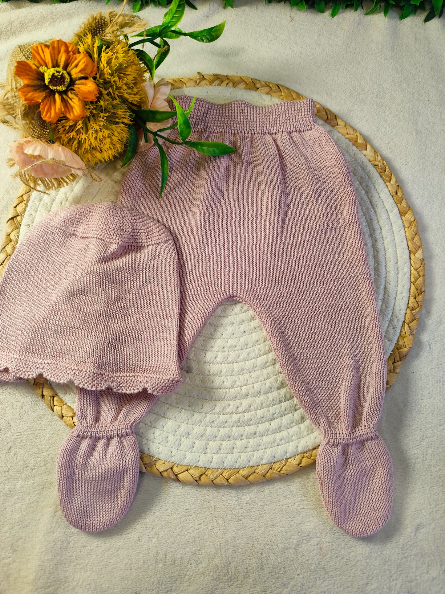 Conjunto malha algodão laços de Cetim