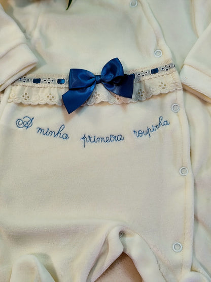 Conjunto primeira roupinha bordado inglês