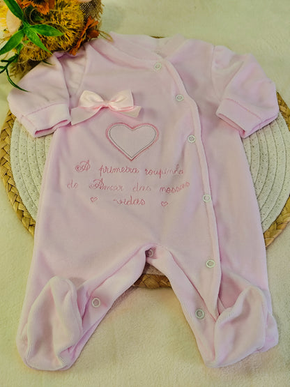 Conjunto primeira roupinha amor das nossas vidas Rosa