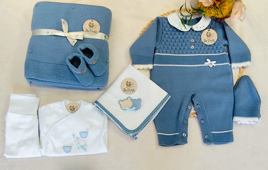 Conjunto saída maternidade azul