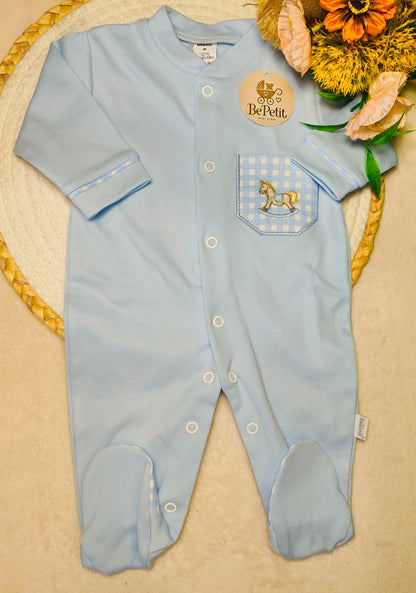 Babygrow algodão azul